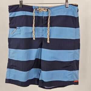 Patagonia Blue Stripe Printed Wavefarer Swim Board Short Trunks | Men's 33